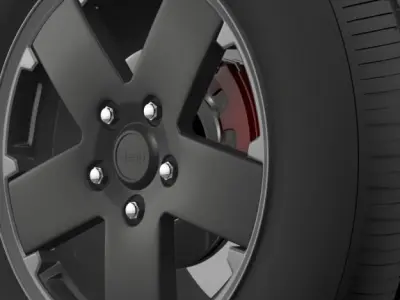 Jeep Wrangler black wheel 3D model