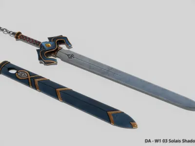 DA W1 03 Solais Shadowrender - Hero Sword Low-poly 3D model