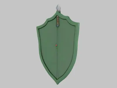 Stylized Shield Emblem Low-poly 3D model
