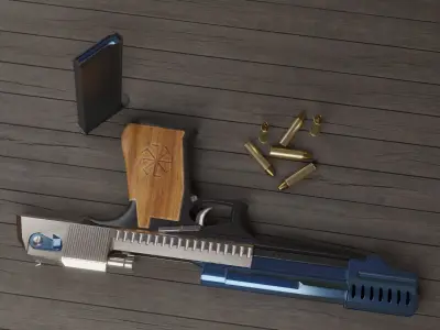 Handgun Morningstar Low-poly 3D model