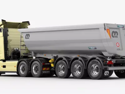 VOLVO FMX 2020 6X4 with Tipper Trailer 3D model