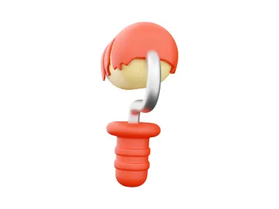 3d Simple paint roller with dripping red paint 3D model