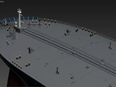 Tankers 3D model ship on screen Low-poly 3D model