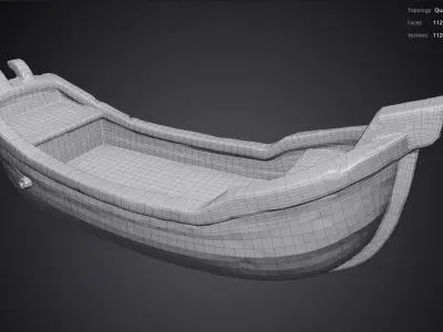 Silver Boat 3D model