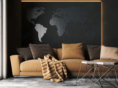 Modern Industrial Living Room Photorealistic Interior Scene 3D model