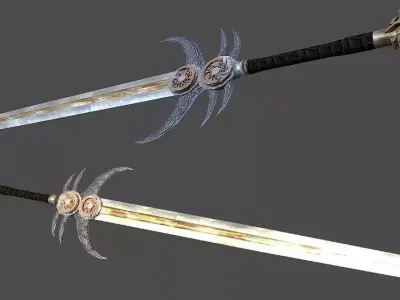 Wraithblade Lowpoly 3D Sword Model Low-poly 3D model