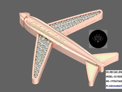 Mens Coat Pin Airplane 3D print model