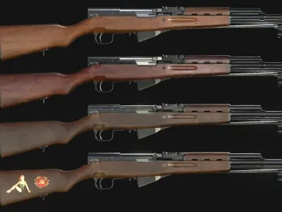 SKS - Type 56 Carbine - Game Asset Low-poly 3D model