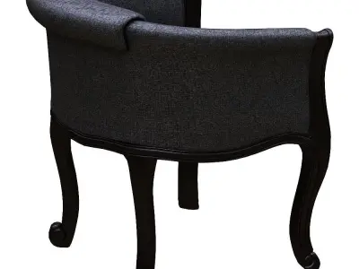 Dining chair leather and black wood Low-poly 3D model