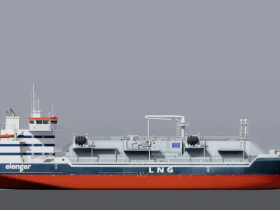 LNG Bunkering Vessel Low-poly 3D model