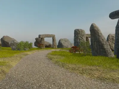Ancient Stone Circle Landscape 3D model
