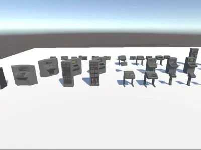 Low Switchboard Pack Low-poly 3D model