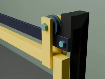 Sliding Doors Industrial 001  3d model 3D model