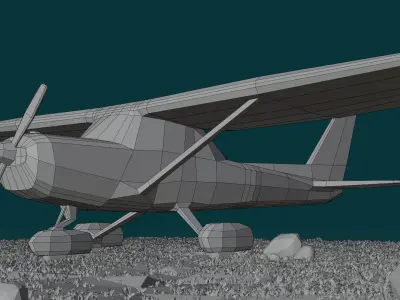 Low-Poly Cessna 152 Game Ready Low-poly 3D model