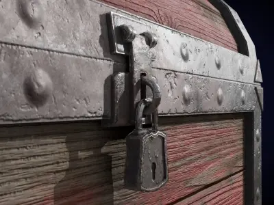 Treasure Chest Low-poly 3D model