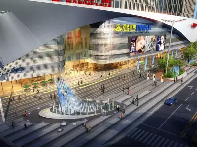 3Dmax fashion city commercial square building 16 3D model
