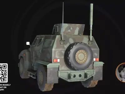 3D Model Army Hybrid Armored Vehicle -  Military Transport 3D model