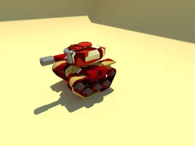 Lowpoly tank lego Free low-poly 3D model