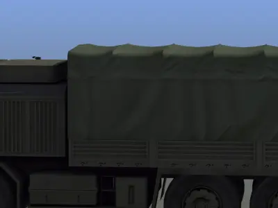 Military Truck Low-poly 3D model 5