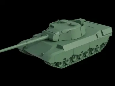 Leopard1A5 MBT but its Low poly  3D model