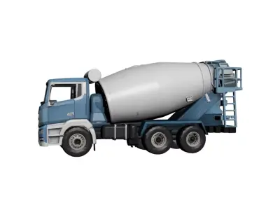 Generic Concrete Mixer Truck Construction Cement Transport 01 3D model