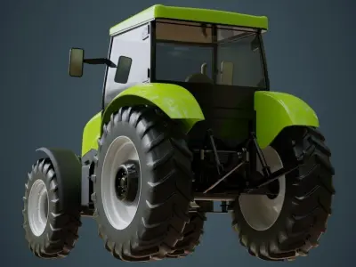 Tractor 1 Untextured 3D model