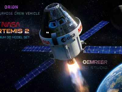 NASA Artemis 2 Orion 3D Model Low-poly 3D model