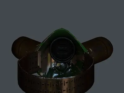 Gas mask helmet 3d model scifi Low-poly Low-poly 3D model Low-poly 3D model 11