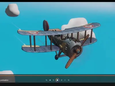 Low Poly Plane Animation Low-poly 3D model