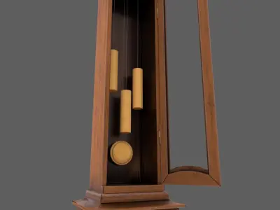 Standing clock Low-poly 3D model