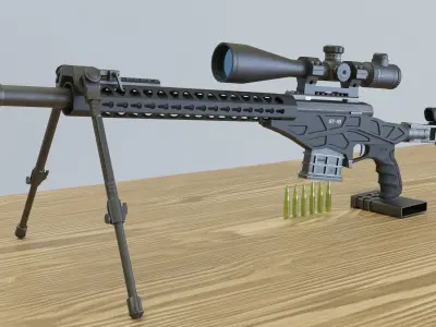 Sabatti ST 18 Sniper Rifle Low-poly 3D model