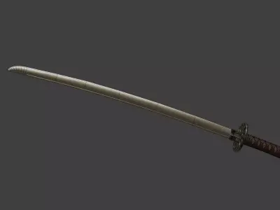 Srylized Japanese katana PBR Low-Poly game ready Low-poly 3D model