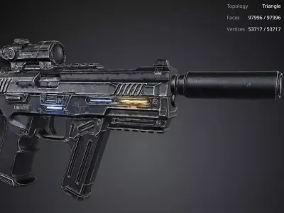 Futuristic Pistol 3D model purchase