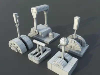 lever handle low poly for game Low-poly 3D model