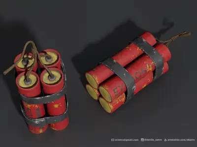 Dynamite - 4k Textures Low-poly 3D model