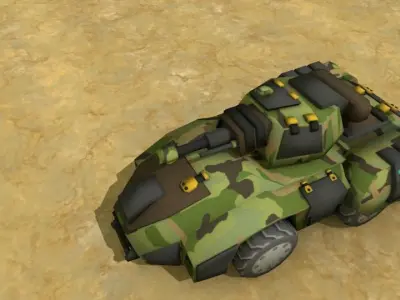 Low Poly Sci Fi Light Tank Low-poly 3D model