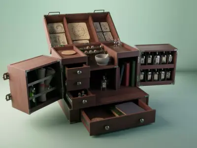 Medieval Alchemy Box 3D model