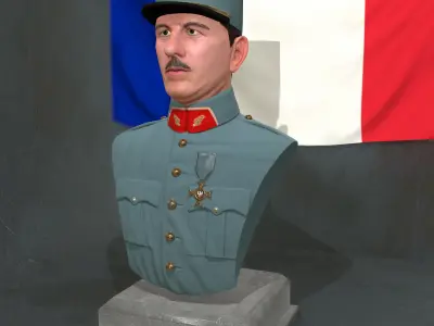 Charles De Gaulle Low-poly 3D model