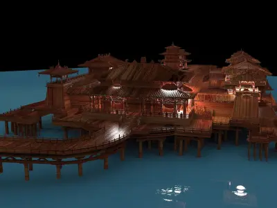 Chinese ancient  palace  3D model