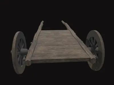 Medieval Carriage V09 Low-poly 3D model