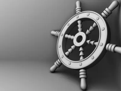 Ship Steering Modeling  Low-poly 3D model