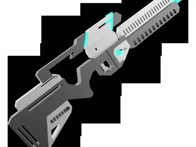 3d cartoon retro space blaster icon 3D model purchase