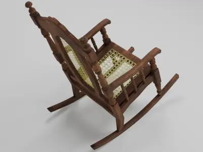 Rocking chair 3D model 2