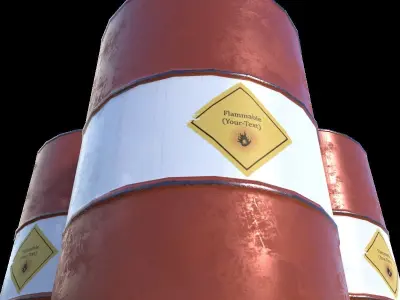 Flammable Liquid Barrel Low-poly 3D model