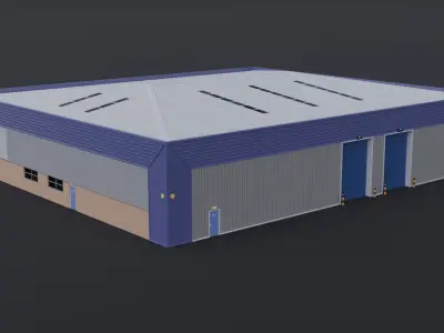 Warehouse 2 Low-poly 3D model