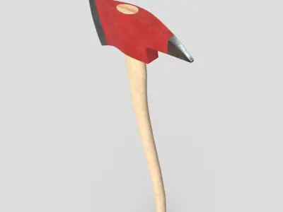 Fire Axe Low-poly 3D model 2