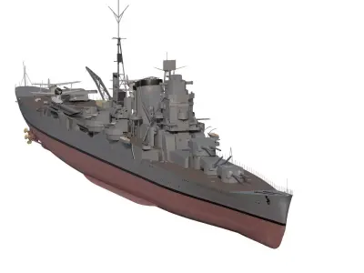 WW2 JAPANESE HEAVY CRUISER BASED ON Mogami class 3D model