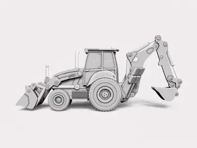 Backhoe Loader RoZ 3D print model
