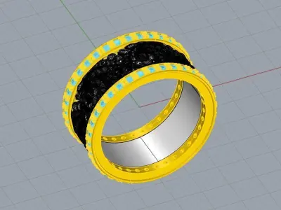 Floral Ring Band Diamond Jewelry Design  3D print model