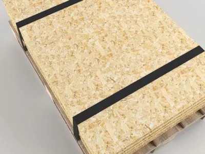 OSB on pallet 3D model Low-poly 3D model
